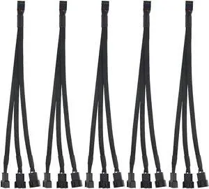 WRIARICH 5 Pack 4 Pin Y-Splitter Cable, 1 to 3 PWM Fan Adapter for PC Case Cooling WRIARICH 5 Pack 4 Pin Y-Splitter Cable, 1 to 3 PWM Fan Adapter for PC Case Cooling