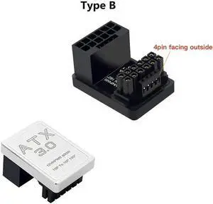 WRIARICH PCIe 5.0 ATX 3.0 12VHPWR 12+4 16Pin Male to Female 180° Angle Adapter Connector, 600W Type-B Black GPU Power Turn Plug WRIARICH PCIe 5.0 ATX 3.0 12VHPWR 12+4 16Pin Male to Female 180° Angle Adapter Connector, 600W Type-B Black GPU Power Turn Plug