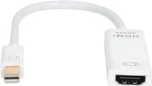 WRIARICH White Passive Mini DP 1.2 (Thunderbolt) to HDMI Adapter Support 4K@30Hz Mini DisplayPort to HDMI Converter WRIARICH White Passive Mini DP 1.2 (Thunderbolt) to HDMI Adapter Support 4K@30Hz Mini DisplayPort to HDMI Converter
