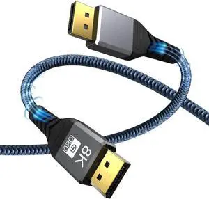 WRIARICH 3.3Ft/1M DP 1.4 8K DisplayPort Cable, 32.4Gbps HBR3 DSC 1.2 HDR10 High Speed Pure Copper Wire, Supports 8K@60Hz 4K@144Hz for GPU, VR Headset, Gaming Monitor WRIARICH 3.3Ft/1M DP 1.4 8K DisplayPort Cable, 32.4Gbps HBR3 DSC 1.2 HDR10 High Speed Pure Copper Wire, Supports 8K@60Hz 4K@144Hz for GPU, VR Headset, Gaming Monitor