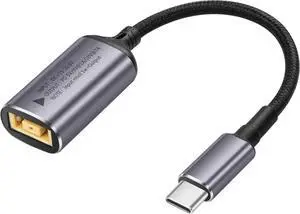 WRIARICH AJMRTC 140W PD Slim Tip Square Female to USB C Male Charging Cable, Type-C Power Delivery Converter Cord with Auto PD Recognition Chip, for USB-C Laptops, Tablets & Smartphones WRIARICH AJMRTC 140W PD Slim Tip Square Female to USB C Male Charging Cable, Type-C Power Delivery Converter Cord with Auto PD Recognition Chip, for USB-C Laptops, Tablets & Smartphones