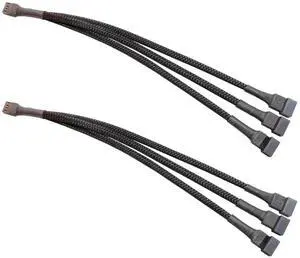 WRIARICH 4 Pin PWM 1 to 3 Way Fan Splitter Braided Extension Cable PC Cooling Fan Y Splitter Connector WRIARICH 4 Pin PWM 1 to 3 Way Fan Splitter Braided Extension Cable PC Cooling Fan Y Splitter Connector