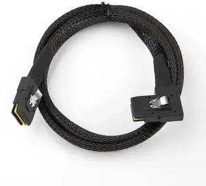 WRIARICH 0.5m Ultra Thin 30AWG SFF-8087 Straight to Right Angled Mini SAS Internal Cable, 12Gbps Black Flat Connector Shielded RAID Data Wire for Compact Server, NAS & Storage Backplane WRIARICH 0.5m Ultra Thin 30AWG SFF-8087 Straight to Right Angled Mini SAS Internal Cable, 12Gbps Black Flat Connector Shielded RAID Data Wire for Compact Server, NAS & Storage Backplane