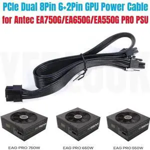 WRIARICH PCIe Dual 8-Pin (6+2 Detachable) GPU Modular Power Cable Compatible with Antec EAG 550W / 650W / 750W PRO Earthwatts 80+ Gold Semi-Modular PSU WRIARICH PCIe Dual 8-Pin (6+2 Detachable) GPU Modular Power Cable Compatible with Antec EAG 550W / 650W / 750W PRO Earthwatts 80+ Gold Semi-Modular PSU