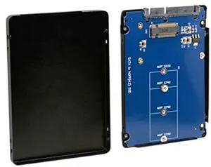 WRIARICH Dual B+M Key M.2 NGFF SATA SSD to 2.5" SATA Adapter Card with Black Metal Enclosure WRIARICH Dual B+M Key M.2 NGFF SATA SSD to 2.5" SATA Adapter Card with Black Metal Enclosure