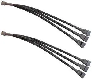 WRIARICH 4-Pin PWM 1 to 3 Way Fan Splitter Cable Braided Sleeve PC Cooling Fan Extension Y Splitter Connector WRIARICH 4-Pin PWM 1 to 3 Way Fan Splitter Cable Braided Sleeve PC Cooling Fan Extension Y Splitter Connector