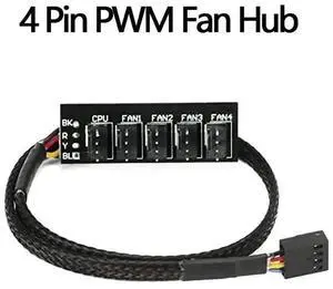 WRIARICH 15.7 Inch 1 to 5 PWM Fan Hub, Sleeved 3/4 Pin Fan Splitter Adapter for PC Case & CPU Cooling Fans WRIARICH 15.7 Inch 1 to 5 PWM Fan Hub, Sleeved 3/4 Pin Fan Splitter Adapter for PC Case & CPU Cooling Fans