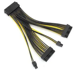 WRIARICH 20cm 20+4 Pin 24P Dual PSU Adapter Cable, 18AWG ATX Motherboard Power Cable for Mining WRIARICH 20cm 20+4 Pin 24P Dual PSU Adapter Cable, 18AWG ATX Motherboard Power Cable for Mining
