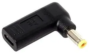 WRIARICH 90 Degree Angled USB 3.1 Type-C Female to DC 20V 5.5x2.5mm PD Emulator Trigger Adapter, USB-C PD to DC Barrel Jack Power Converter for Laptops & DC 20V Devices WRIARICH 90 Degree Angled USB 3.1 Type-C Female to DC 20V 5.5x2.5mm PD Emulator Trigger Adapter, USB-C PD to DC Barrel Jack Power Converter for Laptops & DC 20V Devices