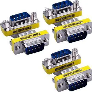 WRIARICH 6 Pack DB9 9Pin RS232 Male to Male Gender Changer Serial Port Coupler Adapter WRIARICH 6 Pack DB9 9Pin RS232 Male to Male Gender Changer Serial Port Coupler Adapter