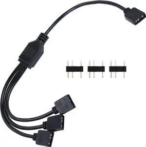 WRIARICH 5V 3-Pin Addressable ARGB Splitter Extension Cable, ARGB Connector for 5050/3528 LED Strips, PC ARGB Fans & Lighting Accessories WRIARICH 5V 3-Pin Addressable ARGB Splitter Extension Cable, ARGB Connector for 5050/3528 LED Strips, PC ARGB Fans & Lighting Accessories