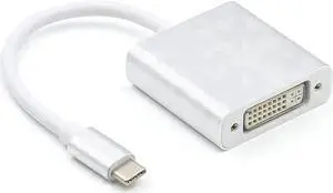 WRIARICH Silver Aluminum USB 3.1 Type-C to DVI-D Adapter 1080P@60Hz, Thunderbolt 3 DP Alt Mode Converter Compatible with 2017 MacBook Pro & Yoga 920 WRIARICH Silver Aluminum USB 3.1 Type-C to DVI-D Adapter 1080P@60Hz, Thunderbolt 3 DP Alt Mode Converter Compatible with 2017 MacBook Pro & Yoga 920