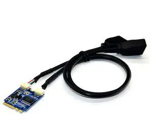 WRIARICH M.2 NGFF Key A-E Riser Expansion Card, M.2 to Dual USB 2.0 Ports Adapter Cable, Desktop Internal USB 2.0 Port Multiplier Hub Converter WRIARICH M.2 NGFF Key A-E Riser Expansion Card, M.2 to Dual USB 2.0 Ports Adapter Cable, Desktop Internal USB 2.0 Port Multiplier Hub Converter