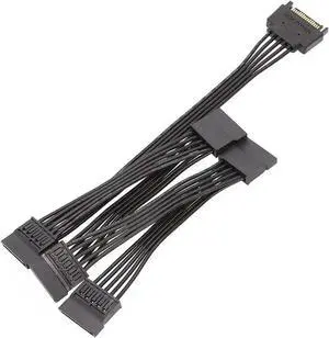 WRIARICH 24 Inch (60CM) SATA 15Pin Power Splitter Cable, 1 Male to 5 Female SATA Power Extension Cord for HDD, SSD & Optical Drives WRIARICH 24 Inch (60CM) SATA 15Pin Power Splitter Cable, 1 Male to 5 Female SATA Power Extension Cord for HDD, SSD & Optical Drives