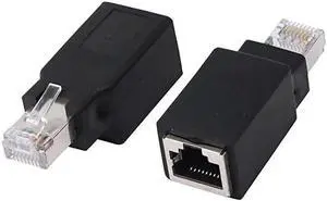 WRIARICH 2 Pack Black RJ45 Male to Female Straight Crossover Adapter, Ethernet LAN Connector Compatible with Cat5 Cat5e Cat6 Network Cables WRIARICH 2 Pack Black RJ45 Male to Female Straight Crossover Adapter, Ethernet LAN Connector Compatible with Cat5 Cat5e Cat6 Network Cables