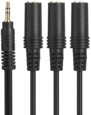 WRIARICH 3.5mm TRRS Male to Triple 3.5mm Female 1/8" Stereo Audio Splitter Cable, Multi-Port AUX Sharing Y Adapter Cord for Phones Laptops Headphones Speakers WRIARICH 3.5mm TRRS Male to Triple 3.5mm Female 1/8" Stereo Audio Splitter Cable, Multi-Port AUX Sharing Y Adapter Cord for Phones Laptops Headphones Speakers