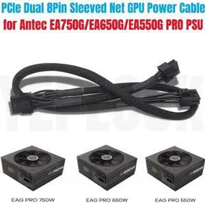 WRIARICH 60+20CM Sleeved PCIe Dual 8Pin (6+2Pin) GPU Power Cable for Antec EAG 550W/650W/750W PRO WRIARICH 60+20CM Sleeved PCIe Dual 8Pin (6+2Pin) GPU Power Cable for Antec EAG 550W/650W/750W PRO