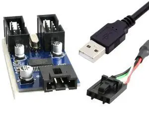 WRIARICH 1 to 2 Port Internal USB 2.0 9Pin Header Splitter Hub, USB A Male to Dual Female Motherboard Header Port Multiplier Adapter WRIARICH 1 to 2 Port Internal USB 2.0 9Pin Header Splitter Hub, USB A Male to Dual Female Motherboard Header Port Multiplier Adapter
