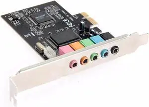 WRIARICH PCIe 5.1 Channel Internal Sound Card with CMI8738 Chip, Low Profile Bracket PCI Express Audio Adapter, 3D Stereo Sound Card Compatible with Windows 10 32/64 Bit for Desktop PC WRIARICH PCIe 5.1 Channel Internal Sound Card with CMI8738 Chip, Low Profile Bracket PCI Express Audio Adapter, 3D Stereo Sound Card Compatible with Windows 10 32/64 Bit for Desktop PC
