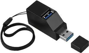 WRIARICH 3-Port USB Hub High Speed USB 3.0 Splitter, Bus Powered Plug and Play USB 3.0 & USB 2.0 Port Expander with Detachable Lanyard, Black WRIARICH 3-Port USB Hub High Speed USB 3.0 Splitter, Bus Powered Plug and Play USB 3.0 & USB 2.0 Port Expander with Detachable Lanyard, Black