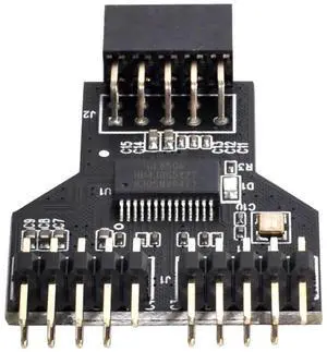 WRIARICH Motherboard 9Pin USB 2.0 Header 1 to 2 Splitter Adapter, Internal USB 2.0 Header Multiplier Extension Hub Connector WRIARICH Motherboard 9Pin USB 2.0 Header 1 to 2 Splitter Adapter, Internal USB 2.0 Header Multiplier Extension Hub Connector