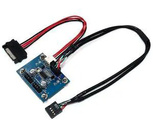 WRIARICH 30CM USB2.0 9Pin Motherboard Header 1-to-2 Splitter Cable | 180° Plug with Extra SATA Power Cord, MB Internal USB Male to Dual Male Adapter WRIARICH 30CM USB2.0 9Pin Motherboard Header 1-to-2 Splitter Cable | 180° Plug with Extra SATA Power Cord, MB Internal USB Male to Dual Male Adapter