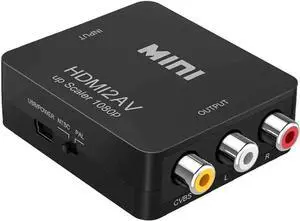 WRIARICH Black Mini 1080P HDMI to 3RCA CVBS AV Converter, Digital HDMI to Analog RCA Audio Video Adapter Supports PAL/NTSC, for PC Laptop PS3 PS4 Xbox Blu-ray HDTV Camera DVD WRIARICH Black Mini 1080P HDMI to 3RCA CVBS AV Converter, Digital HDMI to Analog RCA Audio Video Adapter Supports PAL/NTSC, for PC Laptop PS3 PS4 Xbox Blu-ray HDTV Camera DVD