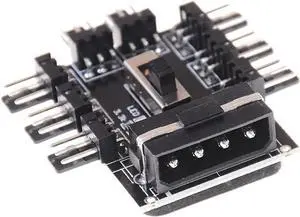 WRIARICH 8-Port PC Fan Hub with 7V/12V Voltage Switch, Molex Powered 1-to-8 Fan Splitter PCB Adapter, Compatible with 3-Pin & 4-Pin Chassis Fans WRIARICH 8-Port PC Fan Hub with 7V/12V Voltage Switch, Molex Powered 1-to-8 Fan Splitter PCB Adapter, Compatible with 3-Pin & 4-Pin Chassis Fans