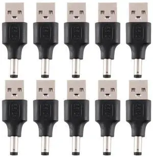 WRIARICH 10 Pack USB 2.0 Male to 5.5x2.1mm DC Male Power Plug Cable Adapter Connectors WRIARICH 10 Pack USB 2.0 Male to 5.5x2.1mm DC Male Power Plug Cable Adapter Connectors