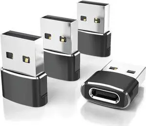 WRIARICH 4 Pack USB A Male to USB C Female Adapter, Fast Charging Type-C Converter Compatible with Apple Watch Ultra, iWatch 8/7, iPhone 14/13/12/11 Series, AirPods, iPad & Samsung Galaxy S23/S22/S21 WRIARICH 4 Pack USB A Male to USB C Female Adapter, Fast Charging Type-C Converter Compatible with Apple Watch Ultra, iWatch 8/7, iPhone 14/13/12/11 Series, AirPods, iPad & Samsung Galaxy S23/S22/S21