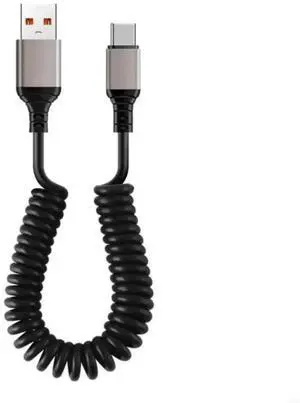 WRIARICH 6A High Current Spring USB to USB C Fast Charging Cable, Retractable Spring Type-C Charger Wire for USB-C Devices WRIARICH 6A High Current Spring USB to USB C Fast Charging Cable, Retractable Spring Type-C Charger Wire for USB-C Devices