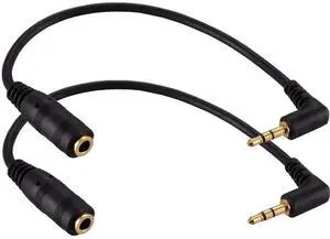 WRIARICH 2 Pack 90 Degree Right Angle 2.5mm Male to 3.5mm Female Stereo Audio Adapter Cable, 6 Inch Gold Plated 1/8 Inch Jack Converter for Camera, Recorder, Radio & Headphones WRIARICH 2 Pack 90 Degree Right Angle 2.5mm Male to 3.5mm Female Stereo Audio Adapter Cable, 6 Inch Gold Plated 1/8 Inch Jack Converter for Camera, Recorder, Radio & Headphones