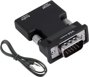 WRIARICH Active 1080P HDMI Female to VGA Male Converter Dongle with 3.5mm Stereo Audio Jack, Portable HDMI to VGA Adapter for Laptop PC PS3 Xbox STB Blu-ray DVD TV Stick WRIARICH Active 1080P HDMI Female to VGA Male Converter Dongle with 3.5mm Stereo Audio Jack, Portable HDMI to VGA Adapter for Laptop PC PS3 Xbox STB Blu-ray DVD TV Stick