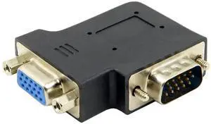 WRIARICH 90 Degree Left Angled HDB15Pin VGA Male to Female Gender Changer Adapter, D-Sub SVGA Video Connector for Graphics Card, Monitor, Projector WRIARICH 90 Degree Left Angled HDB15Pin VGA Male to Female Gender Changer Adapter, D-Sub SVGA Video Connector for Graphics Card, Monitor, Projector