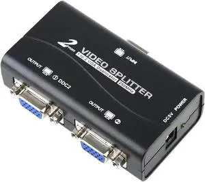 WRIARICH 1 in 2 Out VGA Splitter 2-Port 250MHz VGA Distribution Hub, Supports Max 1920x1440@60Hz Resolution for PC, Monitor, Projector WRIARICH 1 in 2 Out VGA Splitter 2-Port 250MHz VGA Distribution Hub, Supports Max 1920x1440@60Hz Resolution for PC, Monitor, Projector