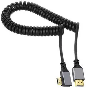 WRIARICH Left 90 Degree Angled Coiled Mini HDMI 2.0 Male to Male Cable, 4K@60Hz Retractable Stretch Cord for HDTV Laptop Monitor WRIARICH Left 90 Degree Angled Coiled Mini HDMI 2.0 Male to Male Cable, 4K@60Hz Retractable Stretch Cord for HDTV Laptop Monitor