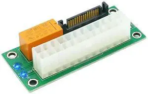 WRIARICH Dual PSU Synchronous Startup Adapter Board with LED Indicator, ATX 24Pin SATA Sync Extension Cable ADD2PSU for Extra GPU Power Supply WRIARICH Dual PSU Synchronous Startup Adapter Board with LED Indicator, ATX 24Pin SATA Sync Extension Cable ADD2PSU for Extra GPU Power Supply