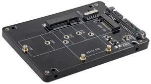 WRIARICH M.2 NGFF B-Key + mSATA to SATA 3.0 Adapter Enclosure With Power Switch Dual SSD Converter WRIARICH M.2 NGFF B-Key + mSATA to SATA 3.0 Adapter Enclosure With Power Switch Dual SSD Converter