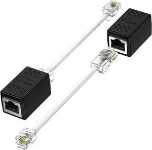 WRIARICH 2 Pack RJ45 8P8C Female to RJ11 6P4C Male Adapter, Ethernet Port to Telephone Line Converter Connector for Landline Wiring WRIARICH 2 Pack RJ45 8P8C Female to RJ11 6P4C Male Adapter, Ethernet Port to Telephone Line Converter Connector for Landline Wiring