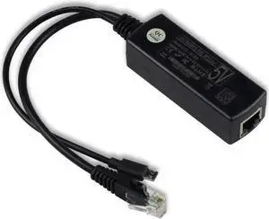 WRIARICH IEEE 802.3af PoE Splitter, 48V to 5V 2.4A Micro USB Active Power Over Ethernet Splitter Compatible with Raspberry Pi 2/3B+, Dropcam & Tablets WRIARICH IEEE 802.3af PoE Splitter, 48V to 5V 2.4A Micro USB Active Power Over Ethernet Splitter Compatible with Raspberry Pi 2/3B+, Dropcam & Tablets