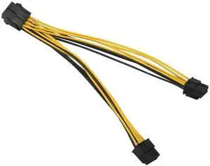 WRIARICH 20cm 18AWG CPU 8Pin Female to Dual 4+4Pin Male Y-Splitter Power Extension Cable WRIARICH 20cm 18AWG CPU 8Pin Female to Dual 4+4Pin Male Y-Splitter Power Extension Cable