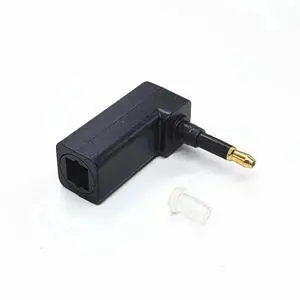 WRIARICH 90 Degree Toslink Optical to 3.5mm Mini Optical Audio Adapter, Right Angle Digital Optical Jack to Mini Plug for TV Boxes WRIARICH 90 Degree Toslink Optical to 3.5mm Mini Optical Audio Adapter, Right Angle Digital Optical Jack to Mini Plug for TV Boxes
