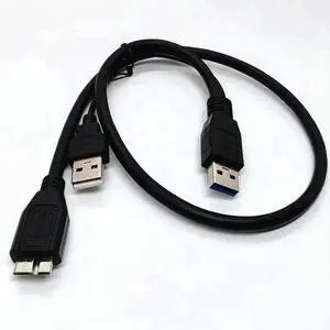 WRIARICH 0.6m USB 3.0 Type A to Micro B Y Splitter Cable, External Hard Drive Data & Power Charging Cord for Mobile HDD WRIARICH 0.6m USB 3.0 Type A to Micro B Y Splitter Cable, External Hard Drive Data & Power Charging Cord for Mobile HDD