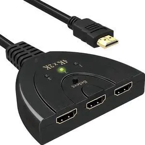 WRIARICH 3-Port 3x1 HDMI Switch with Built-in Pigtail Cable, Supports 4K 1080P 3D Video WRIARICH 3-Port 3x1 HDMI Switch with Built-in Pigtail Cable, Supports 4K 1080P 3D Video