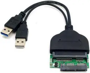 WRIARICH 1 Set USB 3.0 to 22Pin SATA & Micro SATA Adapter Cable for 1.8" / 2.5" HDD with Extra USB Power Cord WRIARICH 1 Set USB 3.0 to 22Pin SATA & Micro SATA Adapter Cable for 1.8" / 2.5" HDD with Extra USB Power Cord