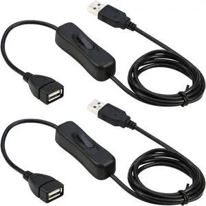 WRIARICH 3.3ft USB Male to Female Extension Cable with ON/OFF Switch, 2-Pack, Data & Power Supported for Headset, LED Strips WRIARICH 3.3ft USB Male to Female Extension Cable with ON/OFF Switch, 2-Pack, Data & Power Supported for Headset, LED Strips