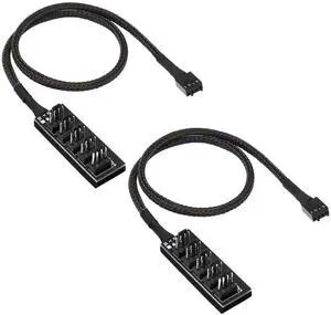 WRIARICH 2 Pack 14.8 Inch 1-to-5 PWM Fan Splitter Hub Cable, 4Pin Fan Power Extension Cord Compatible with 3Pin/4Pin ATX PC Case & CPU Cooling Fans WRIARICH 2 Pack 14.8 Inch 1-to-5 PWM Fan Splitter Hub Cable, 4Pin Fan Power Extension Cord Compatible with 3Pin/4Pin ATX PC Case & CPU Cooling Fans