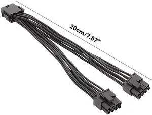 WRIARICH 20cm PSU Modular Splitter Cable, Single 8Pin to Dual PCIe 8Pin GPU Power Extension Cord for Graphics Cards WRIARICH 20cm PSU Modular Splitter Cable, Single 8Pin to Dual PCIe 8Pin GPU Power Extension Cord for Graphics Cards