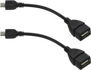 WRIARICH 2 Pack Micro USB to USB 2.0 OTG Adapter, Micro USB Male to USB Female On-The-Go Connector for Samsung, LG and Android Phones (Black) WRIARICH 2 Pack Micro USB to USB 2.0 OTG Adapter, Micro USB Male to USB Female On-The-Go Connector for Samsung, LG and Android Phones (Black)