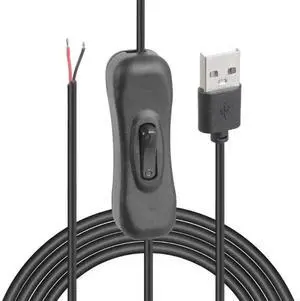 WRIARICH USB to 2-Pin LED Strip Extension Cable with On/Off Switch, 5V Power Cord for LED Lights, PC Fans & Small Speakers WRIARICH USB to 2-Pin LED Strip Extension Cable with On/Off Switch, 5V Power Cord for LED Lights, PC Fans & Small Speakers